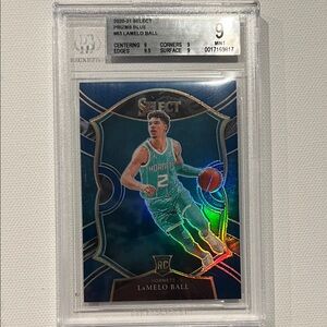 2020-21 Select Prizm Blue (RC) LaMelo Ball - Beckett Mint 9